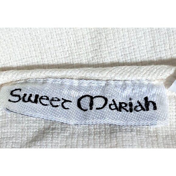 Early 2000s Sweet Mariah Gauzy Ivory Peasant Top Fairy BOho Festival Blouse Size - Picture 2 of 8